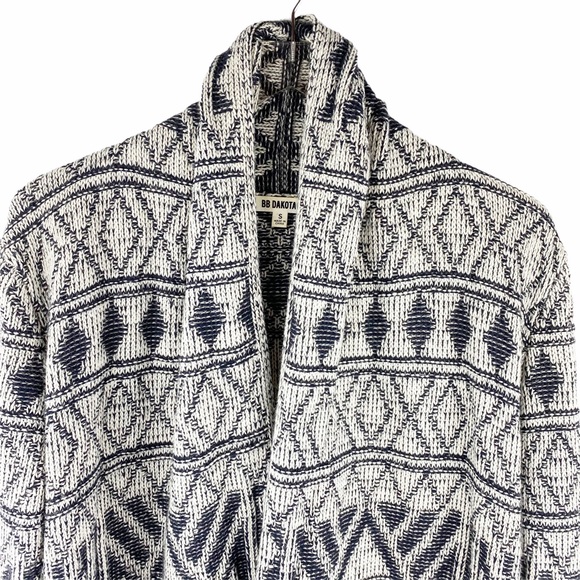 BB Dakota Mandala Aztec Fringe Knit Cardigan Small - Picture 5 of 9